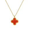 Titanium Steel Doublesided Lucky Grass Geometric Style Electroplated Necklace For Unisex