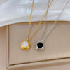 Titanium Steel Doublesided Shell Necklace Extreme Simple Style Geometric Pattern Electroplated Unisex