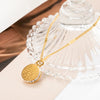 Titanium Steel Doublesided Threedimensional Geometric Pendant Necklace With Zircon And Water Wave Chain Electroplated Simple Style