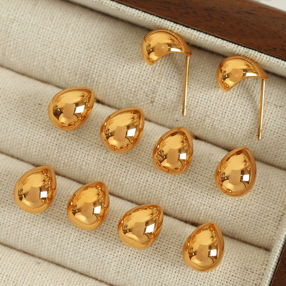 316L Stainless Steel Drop Shape Earrings Simple Design Electroplated For Women