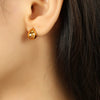 316L Stainless Steel Drop Shape Earrings Simple Design Electroplated For Women