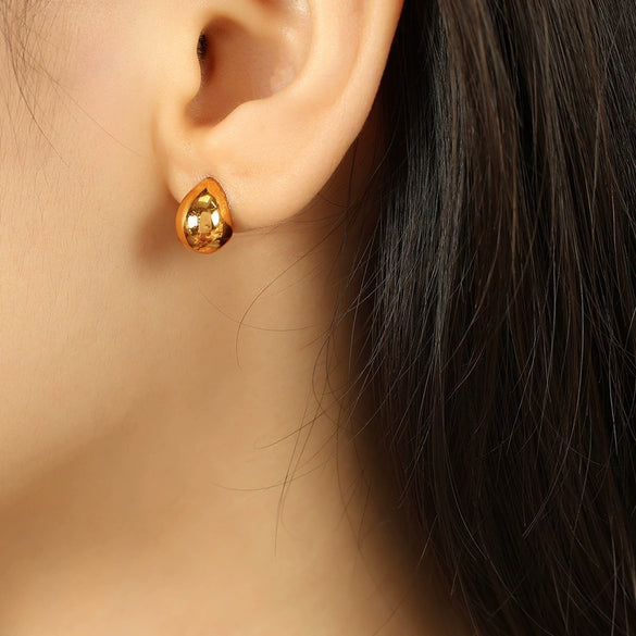 316L Stainless Steel Drop Shape Earrings Simple Design Electroplated For Women