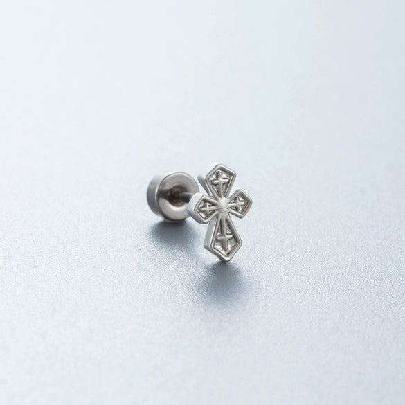 Titanium Steel Drop Shape Heart Pattern Inlaid Zircon Women's Earrings