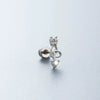 Titanium Steel Drop Shape Heart Pattern Inlaid Zircon Women's Earrings