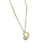 Titanium Steel Dshaped Light Luxury Normcore Style Electroplated Geometric Cartoon Plant Flowers Necklace For Female