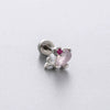 Titanium Steel Ear Nail With Butterfly Whale Flower Zircon Inlay And Lovely Animal Zodiac Pattern