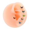 Titanium Steel Ear Nail With Insect Pattern And Dripping Glue Process For Women