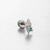 Titanium Steel Ear Nail With Pink Cherry Bow And Inlaid Zircon For Women