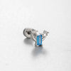 Titanium Steel Ear Nail With Pink Cherry Bow And Inlaid Zircon For Women
