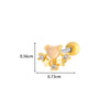 Titanium Steel Ear Studs With Copper Inlaid Zircon Angel Love Cherry Bow And Flower Pattern Electroplated For Women