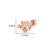Titanium Steel Ear Studs With Copper Inlaid Zircon Angel Love Cherry Bow And Flower Pattern Electroplated For Women