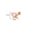 Titanium Steel Ear Studs With Copper Inlaid Zircon Angel Love Cherry Bow And Flower Pattern Electroplated For Women