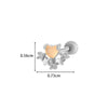 Titanium Steel Ear Studs With Copper Inlaid Zircon Angel Love Cherry Bow And Flower Pattern Electroplated For Women