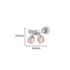 Titanium Steel Ear Studs With Copper Inlaid Zircon Angel Love Cherry Bow And Flower Pattern Electroplated For Women