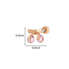 Titanium Steel Ear Studs With Copper Inlaid Zircon Angel Love Cherry Bow And Flower Pattern Electroplated For Women