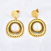 Titanium Steel Earrings Colorpreserving Plated 18K Gold With Cartoon Character Geometric Animal Zodiac Patterns
