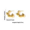 Titanium Steel Earrings Geometric Heart Shape Leaves Wave Point Water Drops Electroplating Design