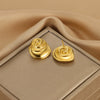 Titanium Steel Earrings Gold Plated With Flower Design Retro Light Luxury Style For Women