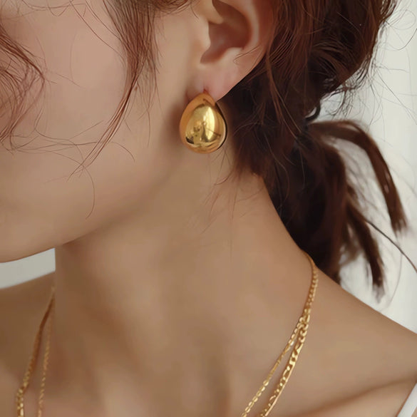 Titanium Steel Earrings 18K Goldplated Ins Style Electroplated