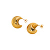 Titanium Steel Earrings 18K Goldplated Ins Style Electroplated