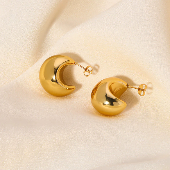 Titanium Steel Earrings 18K Goldplated Ins Style Electroplated
