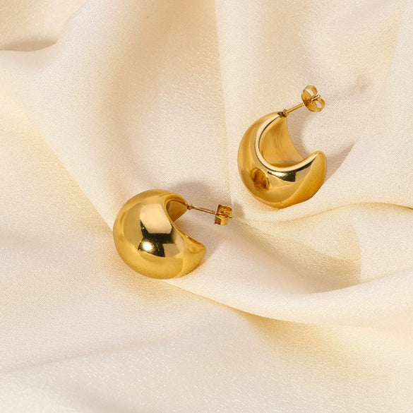 Titanium Steel Earrings 18K Goldplated Ins Style Electroplated