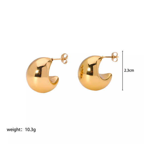 Titanium Steel Earrings 18K Goldplated Ins Style Electroplated