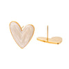 Titanium Steel Earrings Lovely Round Square Heart Shape Geometric Style Electroplated