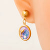 Titanium Steel Earrings Marine Series Handmade Shell Colorful Oil Drop Electroplated 18K Gold Colorpreserving