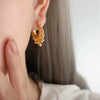 316L Stainless Steel Earrings With Crown And Geometric Design Hip Hop Style Electroplated