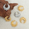 316L Stainless Steel Earrings With Crown And Geometric Design Hip Hop Style Electroplated