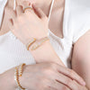 316L Stainless Steel Elastic Bracelet With Full Diamond Zircon And Geometric Style