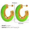316L Stainless Steel Electroplated Cshaped Women's Fashionable Earrings
