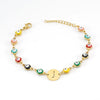 Titanium Steel Electroplated Devil's Eye And Letter Bracelet For Women