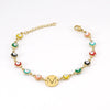 Titanium Steel Electroplated Devil's Eye And Letter Bracelet For Women