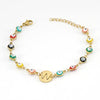 Titanium Steel Electroplated Devil's Eye And Letter Bracelet For Women