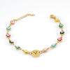 Titanium Steel Electroplated Devil's Eye And Letter Bracelet For Women