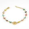 Titanium Steel Electroplated Devil's Eye And Letter Bracelet For Women