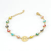 Titanium Steel Electroplated Devil's Eye And Letter Bracelet For Women