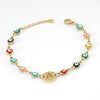 Titanium Steel Electroplated Devil's Eye And Letter Bracelet For Women