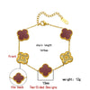 Titanium Steel Electroplated Doublesided Fourleaf Flower Bracelet Light Luxury Hand Ornament