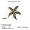 Titanium Steel Electroplated Fivepointed Star Women's Ring And Shell Inlaid Earrings Hand Jewelry