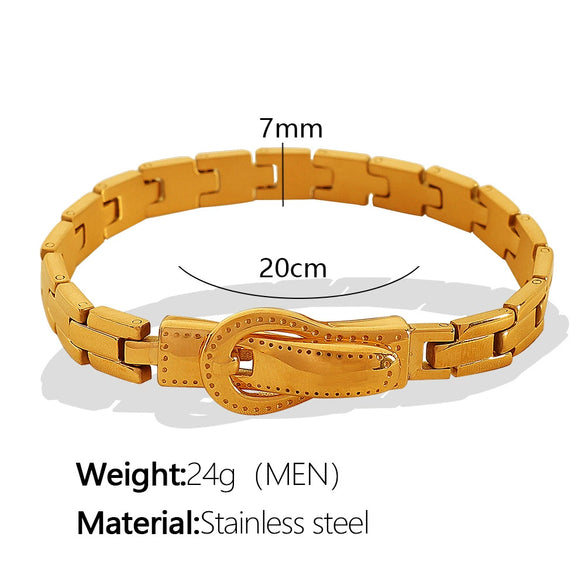316L Stainless Steel Electroplated Geometric Style Unisex Fashion Retro Allmatch Nonfading Bracelet