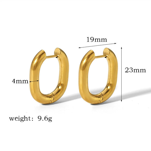 Titanium Steel Electroplated Geometric Ushape Women's Earrings