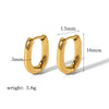 Titanium Steel Electroplated Geometric Ushape Women's Earrings