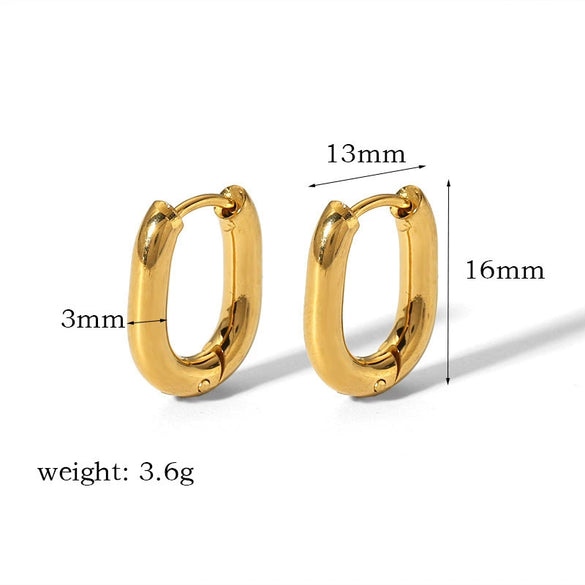 Titanium Steel Electroplated Geometric Ushape Women's Earrings