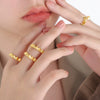 316L Stainless Steel Electroplated Gold Heart Shaped Fashion Personality Women's Ring
