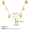 316L Stainless Steel Electroplated 18K Gold Bamboo Conch Sea Star Shell Women's Clavicle Chain Jewelry