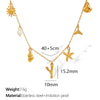 316L Stainless Steel Electroplated 18K Gold Bamboo Conch Sea Star Shell Women's Clavicle Chain Jewelry