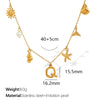 316L Stainless Steel Electroplated 18K Gold Bamboo Conch Sea Star Shell Women's Clavicle Chain Jewelry